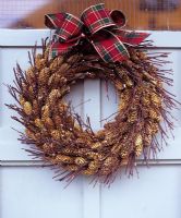 Christmas wreath of pinecones and twigs