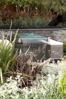 Fleming's Nurseries Australian Garden -Chelsea 2006 - Contemporary water feature Phormium tenax 'Atropurpureum' 