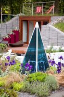 Glass prism obelisks containing solar panels - The Marshalls Sustainability Garden, Chelsea 2007  