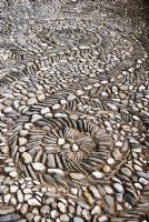 Detail of cobble paving patterns - Gardens of the Alhambra, Granada, Spain