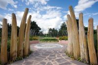 The entrance to the worlds first biodynamic display garden at Ryton organic gardens in Warwickhire