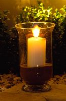 Storm lantern with candle