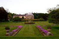 View across the Terrace to the Orangery with scented Dianthus - Kilruddery House, County Wicklow, Ireland 