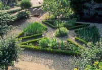 Herb and vegetable garden parterre - Hinton House, Bibury