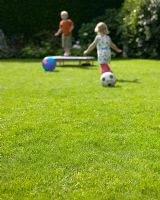 Children playing on grass