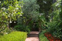 Path in garden at Villa Ephrussi de Rothschild, Cap Ferrat, France