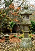 Late 19th Century Japanese granite temple lantern in the Japanese Garden