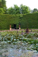 Large pond with mixed aquatic plants - Kilruddery Garden, County Wicklow