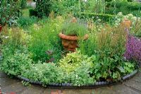Small herb garden with ornate edging