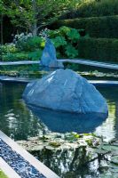 Rocks in pond - Garden - The Daily Telegraph Garden, Design - Arabella Lennox-Boyd, Sponsor - The Daily Telegraph, Gold medal winner
