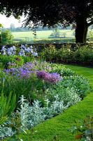 Mixed herbaceous border - The Old Rectory, Haselbech, Northamptonshire