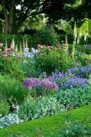 Mixed Summer border - The Old Rectory, Haselbech, Northamptonshire