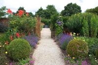 Garden gate and path at Merriments Gardens, Sussex