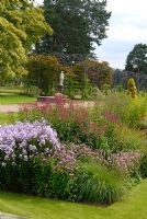 The Italian Garden at Trentham, showing Pergola, and border designed by Piet Oudolf with Phlox, Eupatorium and Monarda