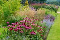 The Italian Garden at Trentham, border designed by Piet Oudolf with Echinacea 'Rubinglow', Perovskia 'Little Spire', Calamagrostis 'Karl Foerster' and  Datisca cannabina