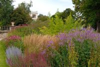 The Italian Garden at Trentham, border designed by Piet Oudolf with Veronicastrum, Calamagrostis 'Karl Foerster', Perovskia 'Little Spire', Datisca cannabina and Echinacea 'Rubinglow' 