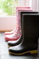 His and hers wellington boots by the back door