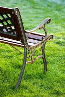Wrought iron and wood garden bench - Vicarage Botanical Garden