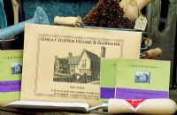 Seeds, gift packs and traditional tools for sale at the shop, Great Dixter Nursery, East Sussex.