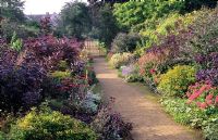 Entrance borders in late summer - Parham, Sussex