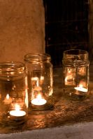 Tealights in jam jars