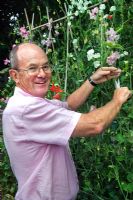 Roddy Macpherson-Rait with the sweet peas he fell in love with - Greystones, Cornwall