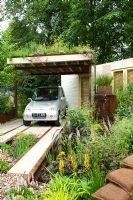 Car port and driveway made from recycled materials
The Rain Chain Sustainable garden. Gold medal and Best in category winner at RHS Hampton Court Palace Flower Show 2009
Design - Wendy Allen Hadlow College with Westgate Joinery
