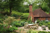 Garden patio and woodland garden - Copyhold Hollow, Sussex