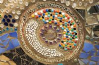 Details of Gaudi inspired mosaic wall