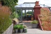 Roof Terrace Garden with conservatory