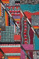 Detail of pop art inspired mosaic by Yvonne Matthews
