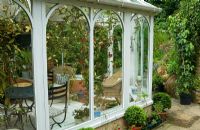 Conservatory. Private Garden, Winchester, Hants, UK. June