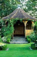 Summerhouse with rambling rose