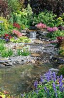 Water garden with extensive planting - RHS Tatton Park flower show