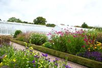 Glasshouses and flowerbeds at West Dean