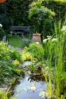 Informal garden with pond