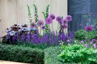 Allium, Digitalis, Heuchera and Salvia - Global Stone Bee Friendly Plants Garden, Silver medal winner at RHS Chelsea Flower Show 2010 

