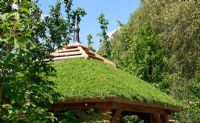 Green roof on gazebo - The Children's Society garden, Gold medal winner, RHS Chelsea Flower Show 2010 
