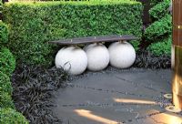Unusual garden bench. A Centenary Garden for Captain R F Scott, Silver medal winner, RHS Chelsea Flower Show 2010