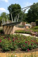 The new Rose Garden at The Savill Garden, Windsor Great Park, opened to the public on 14 June 2010, showing iconic elevated walkway for viewing rosebeds created in spiral form 