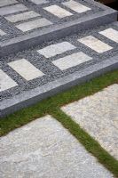 Geometric, gravel, stone and grass inlays. 'Konpira-san' - Gold Medal Winner - RHS Hampton Court Flower Show 2010