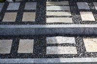 Granite paving and pebble path. 'Konpira-san' - Gold Medal Winner - RHS Hampton Court Flower Show 2010 
 