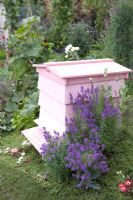 Pink Bee hive and Lavender. 'Twelfth Night' - Bronze Medal winner - RHS Hampton Court Flower Show 2010 