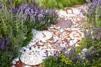 Garden Path from reclaimed crockery. 'An Uprising of Kindness', Silver medal winner at RHS Hampton Court Flower Show 2010
 