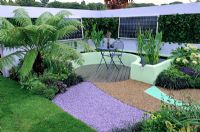 Garden with solar panels and recycled glass chipping paths - RHS Tatton park Flower show 2010