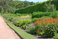 Long herbaceous border at St Andrews Botanic Garden, Scotland