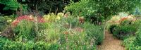 Late summer flowering perennials and grasses garden at The Coach House, Hampshire