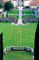 View onto the Theatre and entrance from the Belvedere Hill - Villa Della Porta Bozzolo, Casalzuigno, Italy