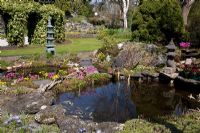 View of Japanese garden in spring at Ada Hofman's garden in Netherlands