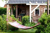 Hammock outside country house 